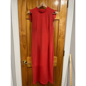 Women’s Mossman Back It Up Coral Frill Feminine Night Out Midi Dress Size Us 10